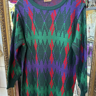 80’s Geometric Knit Maxi Dress