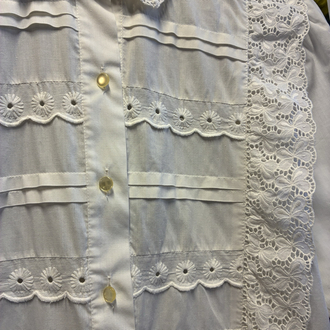 60's White Lace Details Shirt