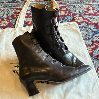 70's Dark Brown Leather Boots