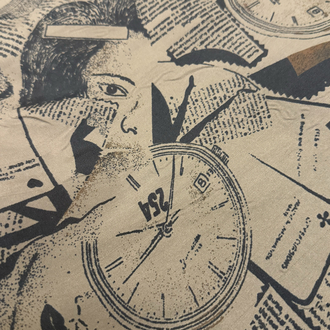 80's Suede Vest Newspaper Print