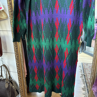 80’s Geometric Knit Maxi Dress