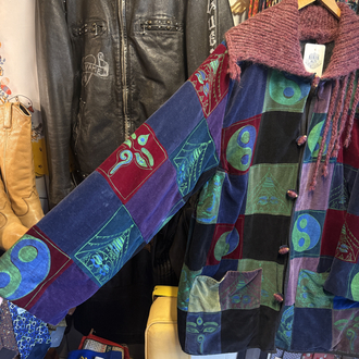 90's Yin&Yang Velvet Coat