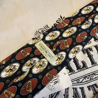Fiorenzi Vincenzo Silk Made in Italy Equestrian Pattern Tie