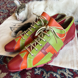 RARE 90's Karl Lagerfeld Colorblock Genuine Leather Shoes