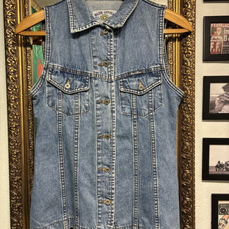 90's Blue System Denim Vest