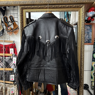 80's Western Style Fringe Biker Jacket