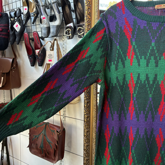 80’s Geometric Knit Maxi Dress
