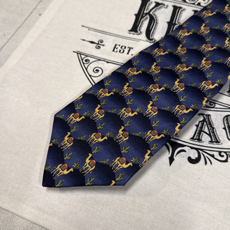 Camel & Cactus Motif Silk Tie - Made in Italy