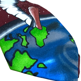 1999 Looney Tunes Marvin the Martian & Taz Space-Themed Tie