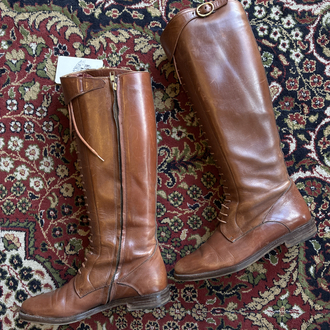 60’s Brown Leather Lace-Up Riding Boots