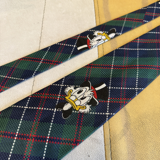 90's Disney Scrooge McDuck Tartan Silk Tie