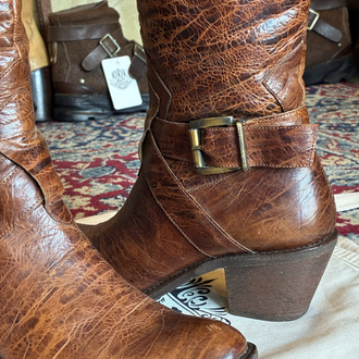 90's Brown Leather Long Boots