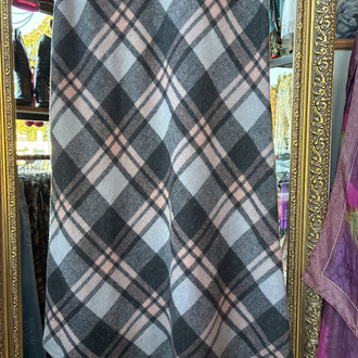 90’s Wool Plaid Maxi Skirt