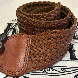 90's Big Flowers Leather Belt