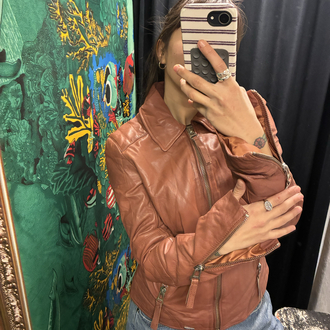 Dusty Rose Leather Jacket