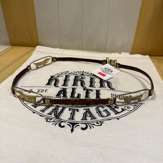 Golden Dog Buckle Leather Belt