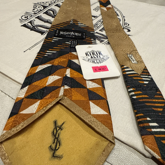 Yves Saint Laurent (YSL) Silk Tie - Made in Italy - Geometric & Paisley