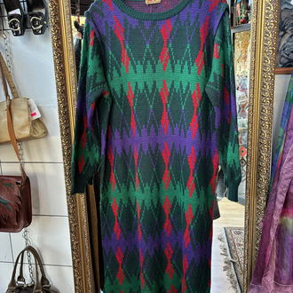 80’s Geometric Knit Maxi Dress