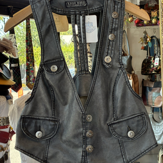 Last Kiss Faux Leather Vest
