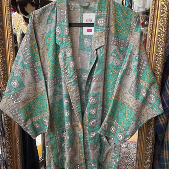 80's Pepita Kimono Shirt