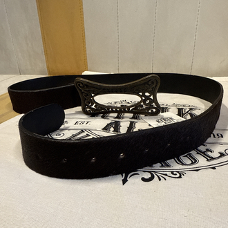 Western Boho Style Pony Hair Leather Belt