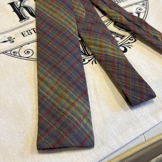 Steve Scheiner Wool-Blend Plaid Square-Bottom Skinny Tie