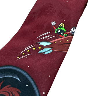 1999 Looney Tunes Marvin the Martian & Taz Space-Themed Tie