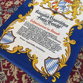 1970s Bavaria Germany Tapestry Tea Towel