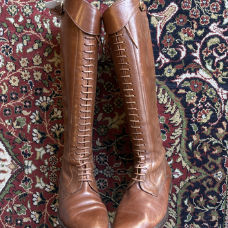 60’s Brown Leather Lace-Up Riding Boots