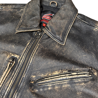 Hein Gericke Distressed Leather Motorcycle Jacket