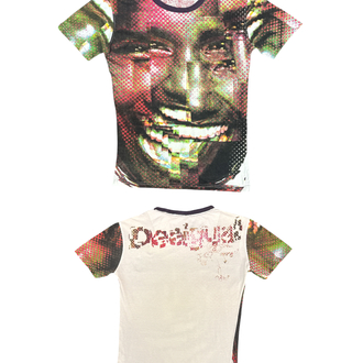 Desigual Y2K Glitched Graphic Face Print T-Shirt