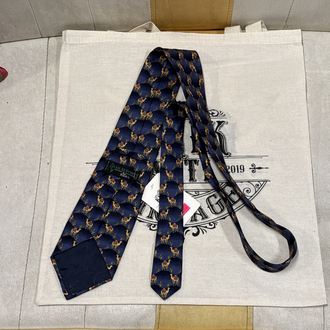 Camel & Cactus Motif Silk Tie - Made in Italy