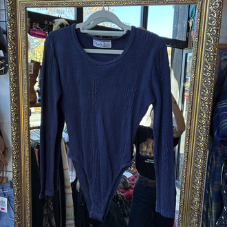 80’s Chara de Charme Textured Knit Bodysuit — Paris