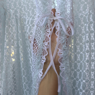 70’s White Lace Robe — Dreamlight Whisper