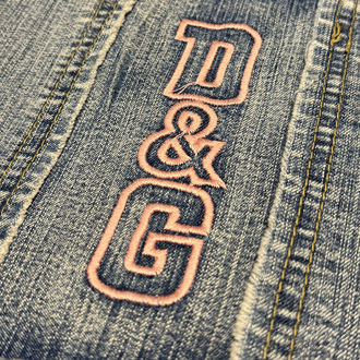 Y2K D&G Lace Patch Flare Jeans