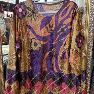 70's Daisy Velvet Top