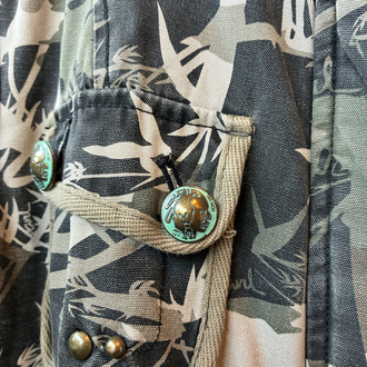 Mid-2000s WenQi Belted Camo Safari Utility Jacket