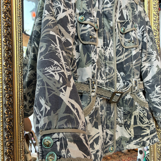 Mid-2000s WenQi Belted Camo Safari Utility Jacket