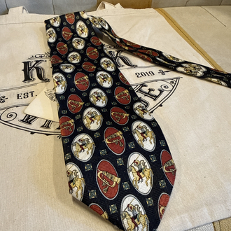 Fiorenzi Vincenzo Silk Made in Italy Equestrian Pattern Tie