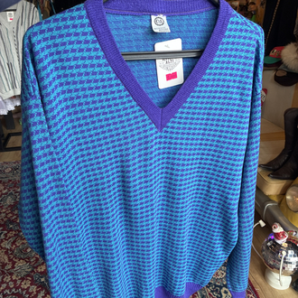 90's Electric Blue & Purple Knit