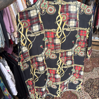 90’s Baroque Plaid Chain Print Shirt