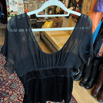 Black Satin&Silk Blouse