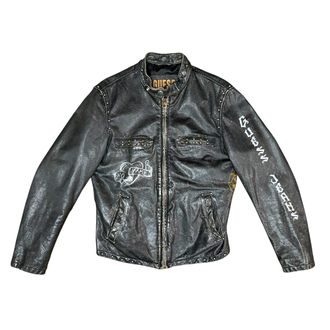 90s GUESS Luxury Jeans Graphics Leather Jacket