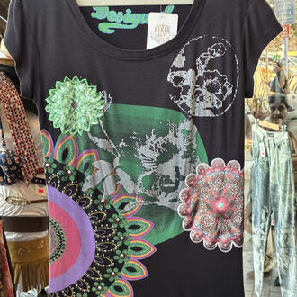 Y2K Desigual Mandala Print Tee
