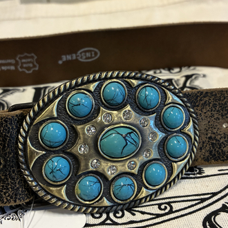 90's Blue Baby Leather Belt