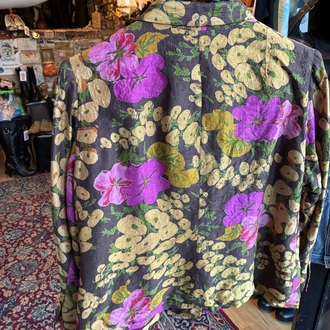 90's Garden of Flowers Silk Blazer