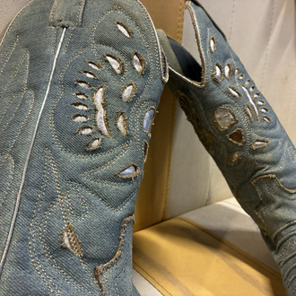 80s Denim Cowboy Boots