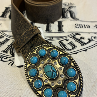 90's Blue Baby Leather Belt