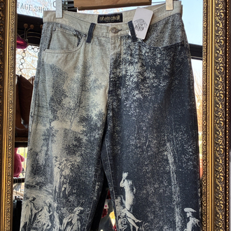 AW94 Roberto Cavalli Renaissance Print Jeans