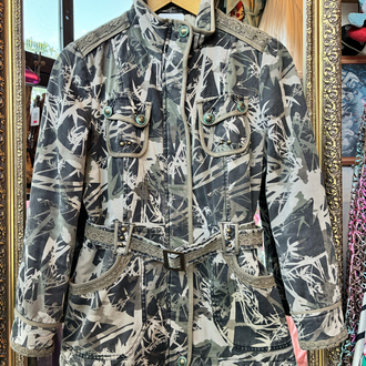 Mid-2000s WenQi Belted Camo Safari Utility Jacket